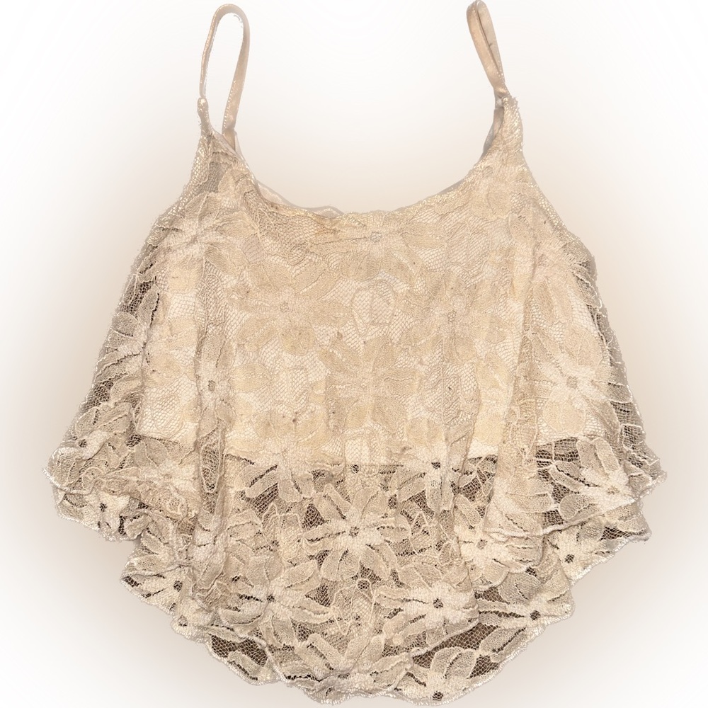 White Spandex Mesh Flowy Floral Knits Crop Top